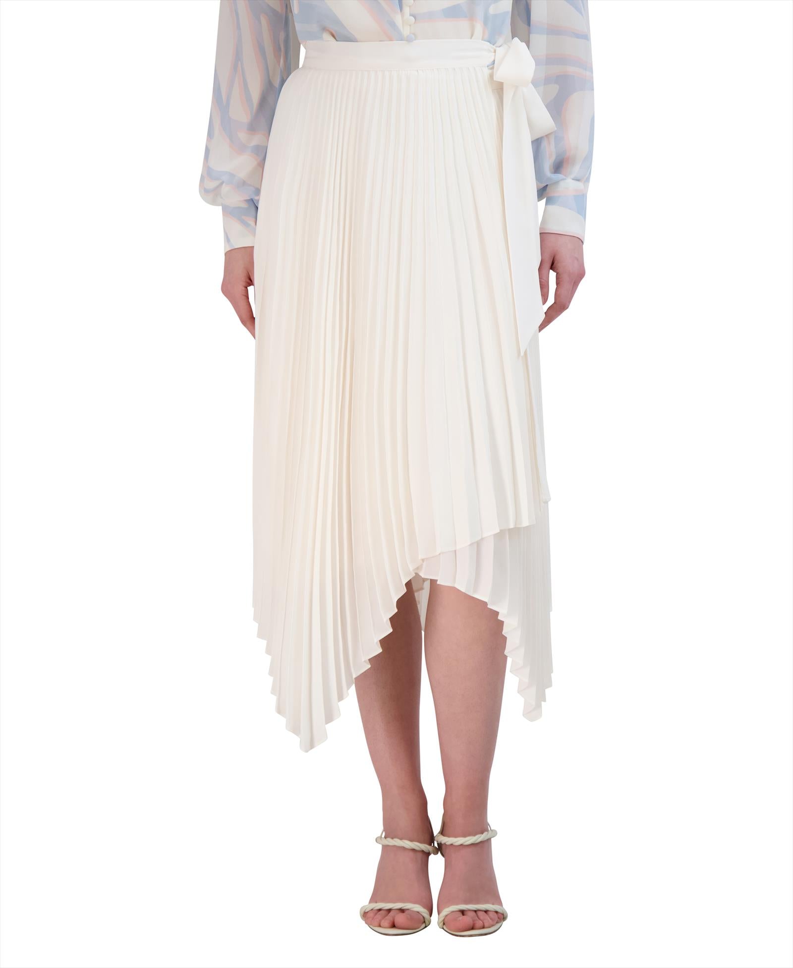 Buy White Pleated Midi Skirt Skirt Bevava 5182