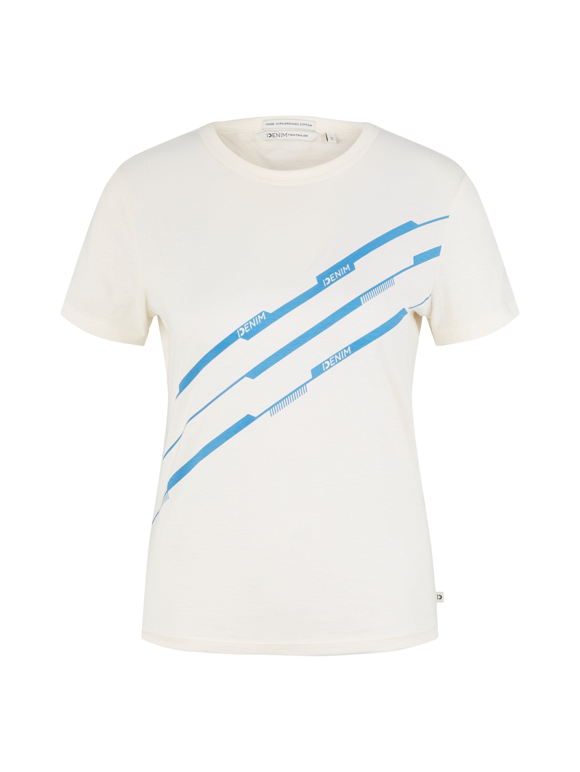 White Short Sleeve Graphic Crew Neck T-Shirt Tom Tailor