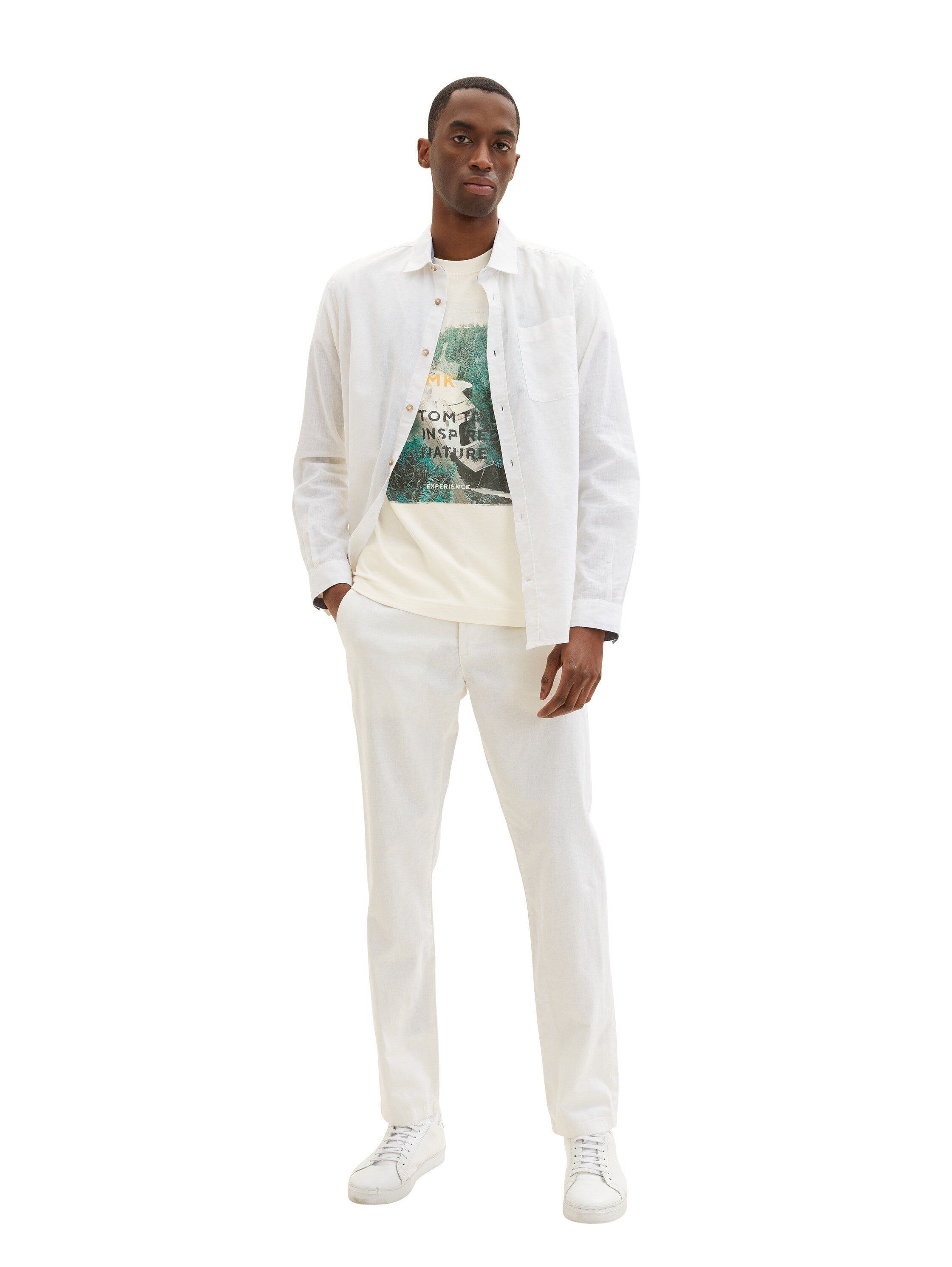 White Short Sleeve Graphic T-Shirt Tom Tailor