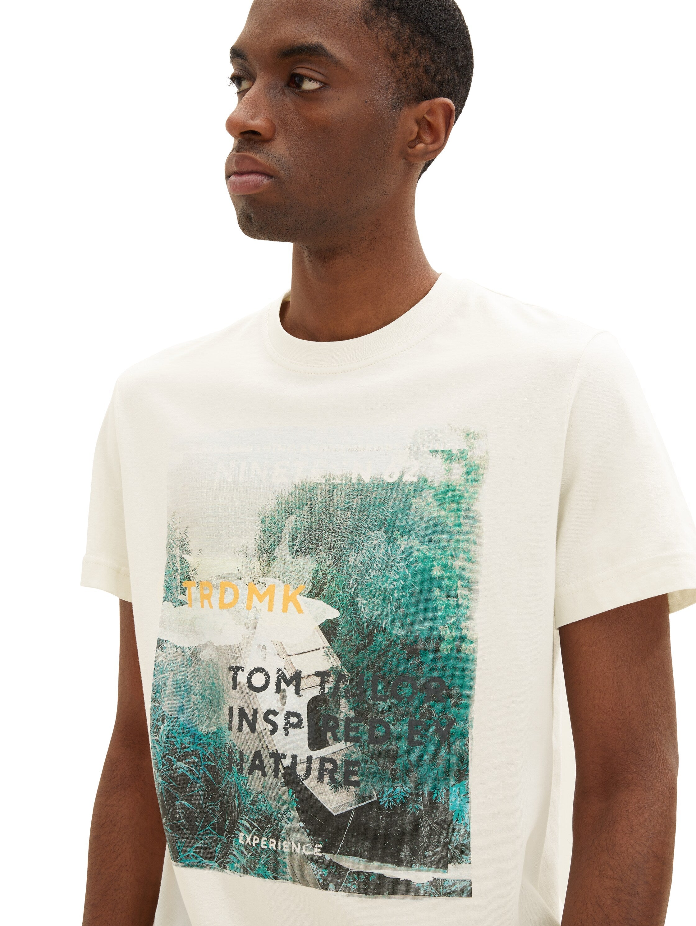 White Short Sleeve Graphic T-Shirt Tom Tailor