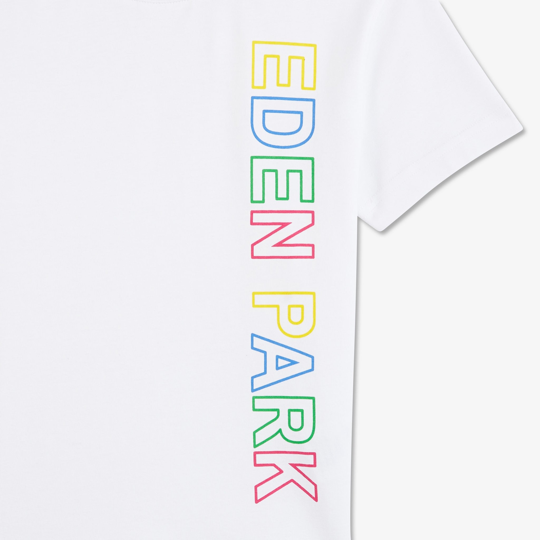 White T-Shirt With Multicoloured Screen Print - 03