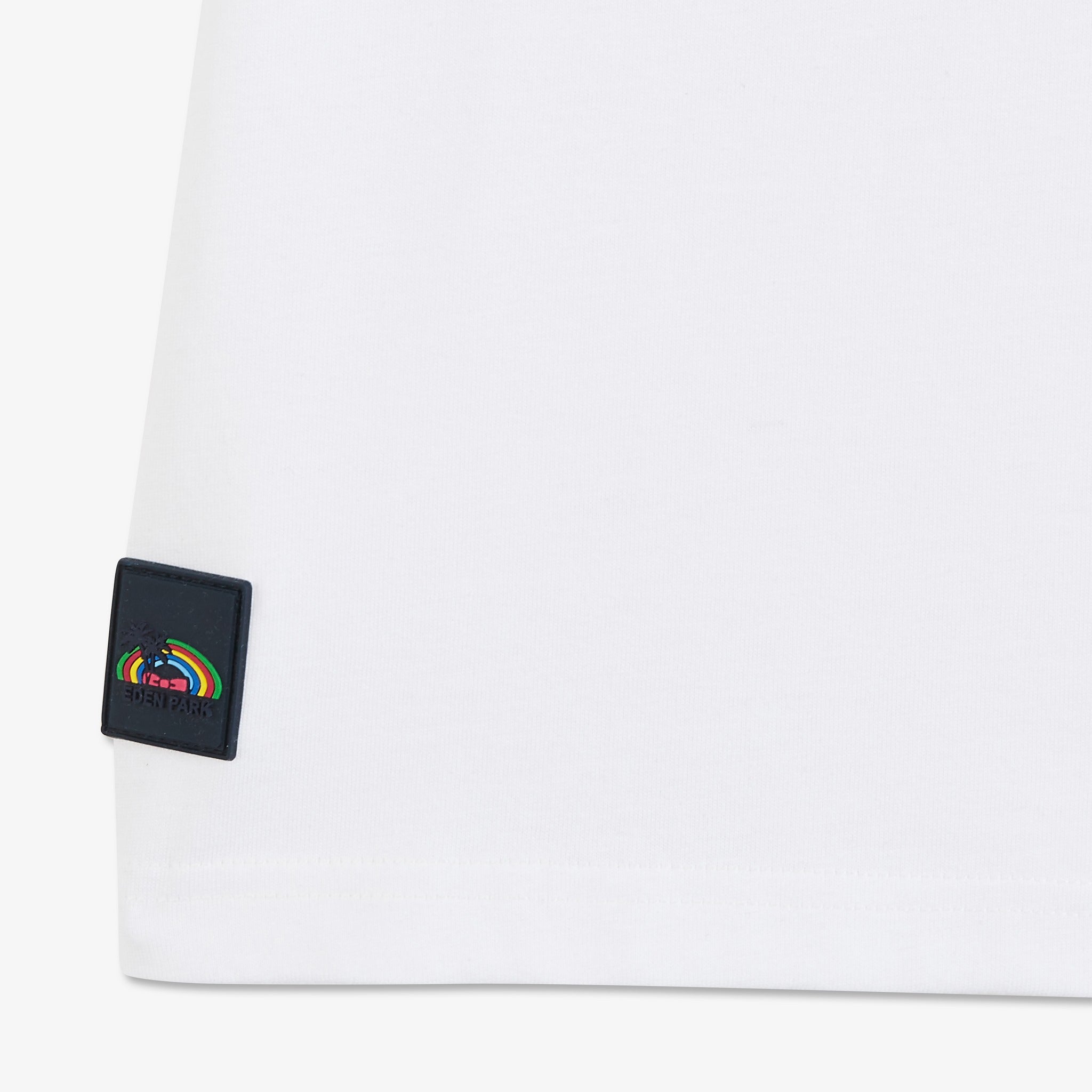 White T-Shirt With Multicoloured Screen Print - 04