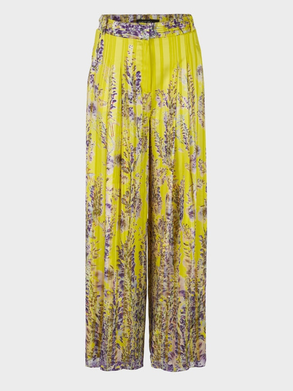 Wide Pants With Wisteria Print