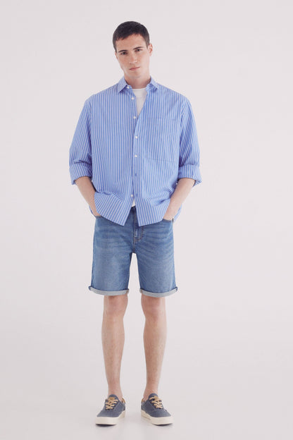 Springfield_Essential Medium Washed Denim Shorts_0019553_14_01