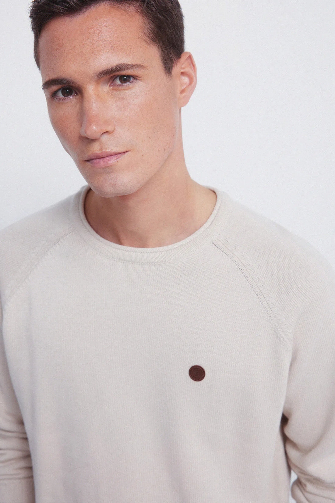Springfield_Beige_Plain Neck -Neck Jumper_0032270_50_02