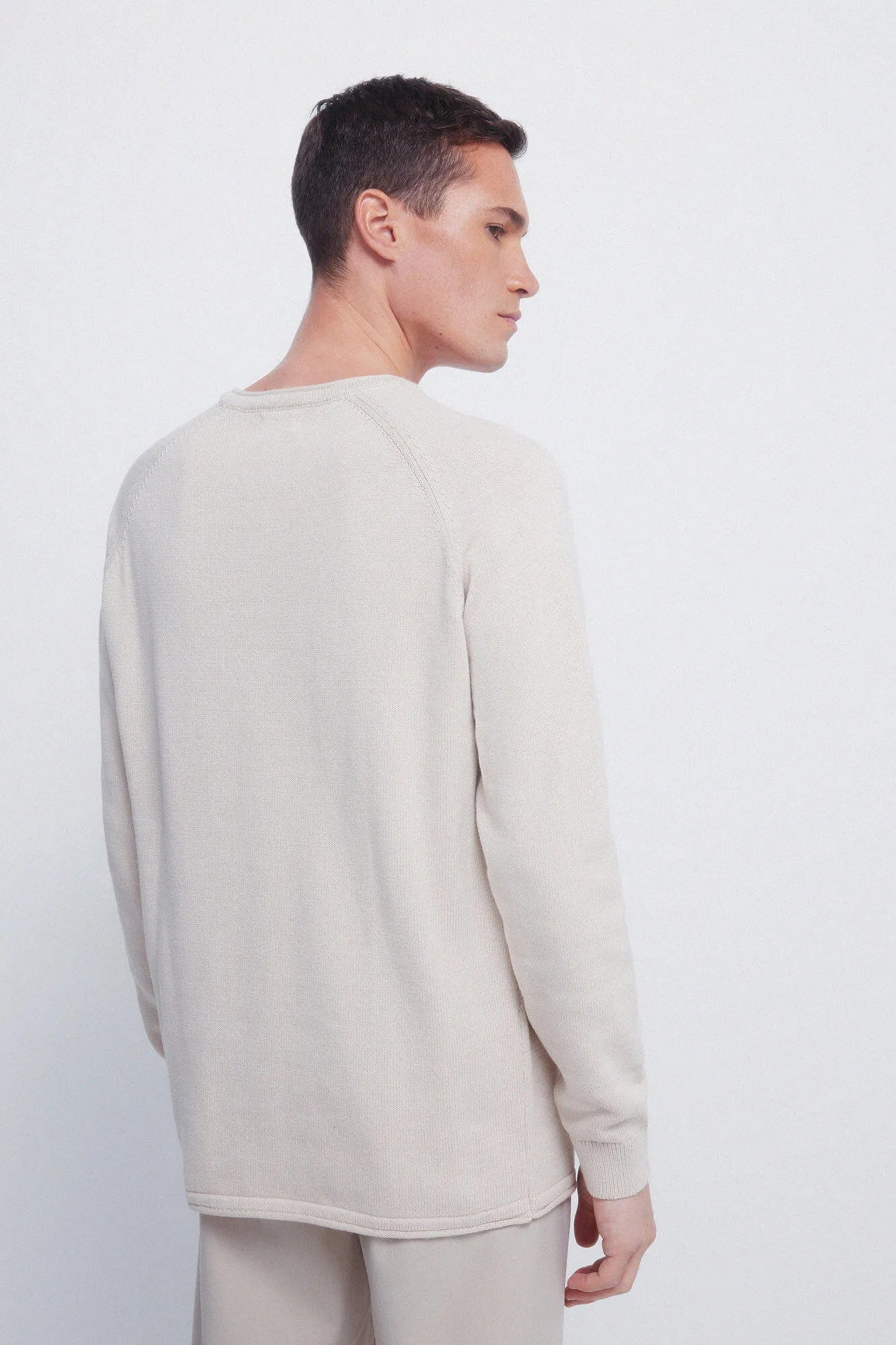 Springfield_Beige_Plain Neck -Neck Jumper_0032270_50_03