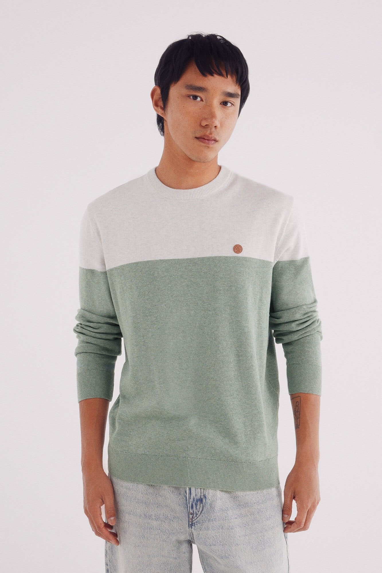 Springfield_Green_Basic Color Block Jumper_0062734_27_01