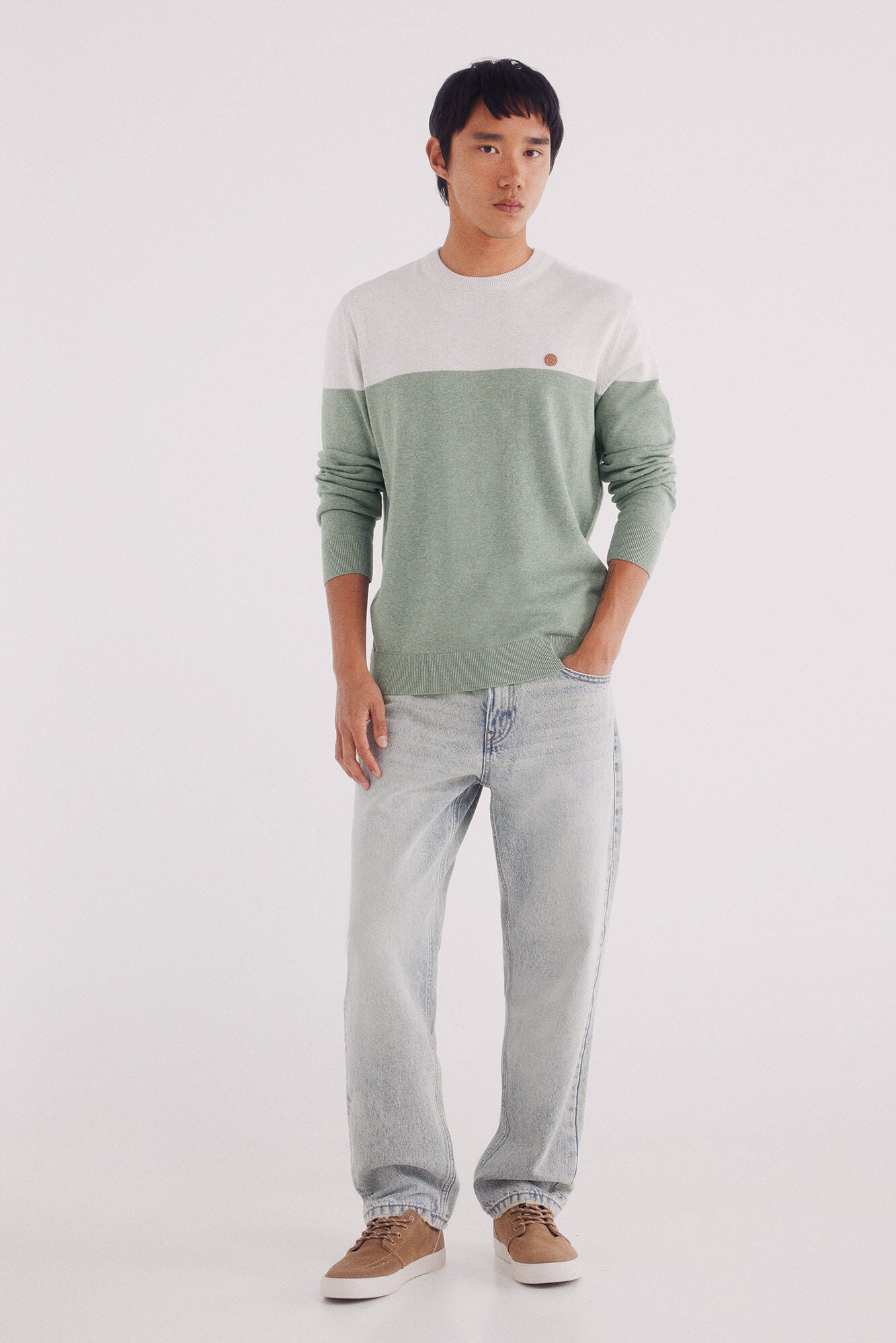Springfield_Green_Basic Color Block Jumper_0062734_27_03