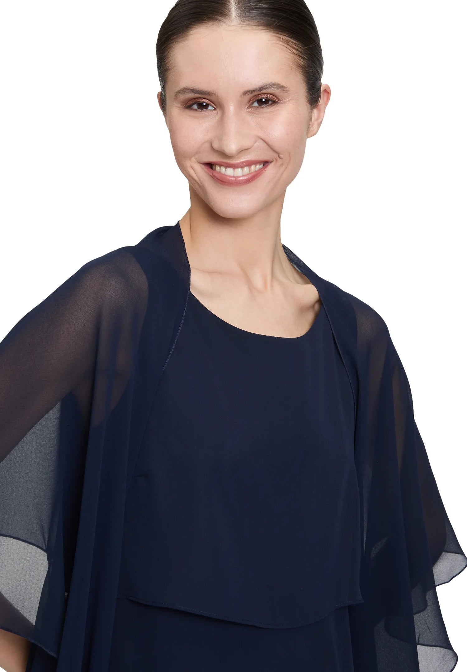 Vera Mont Night Sky Women Chiffon Stole with Flounce SKU: 0071-4825_8541 Image 01