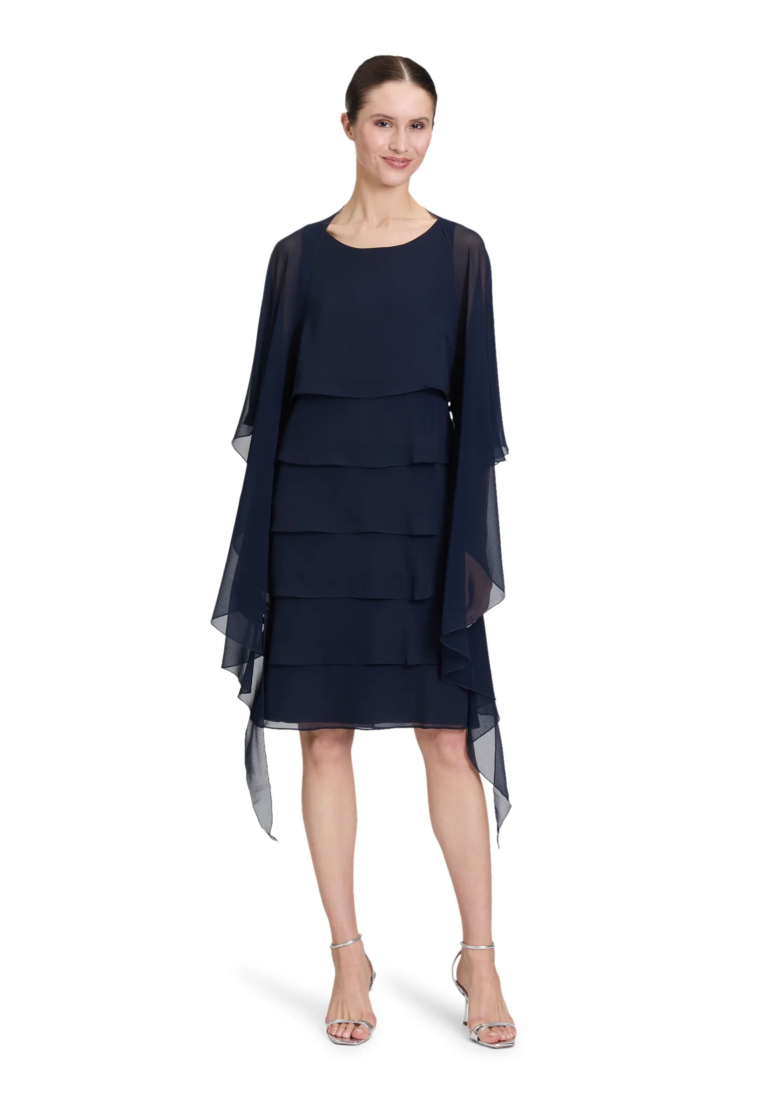 Vera Mont Night Sky Women Chiffon Stole with Flounce SKU: 0071-4825_8541 Image 02