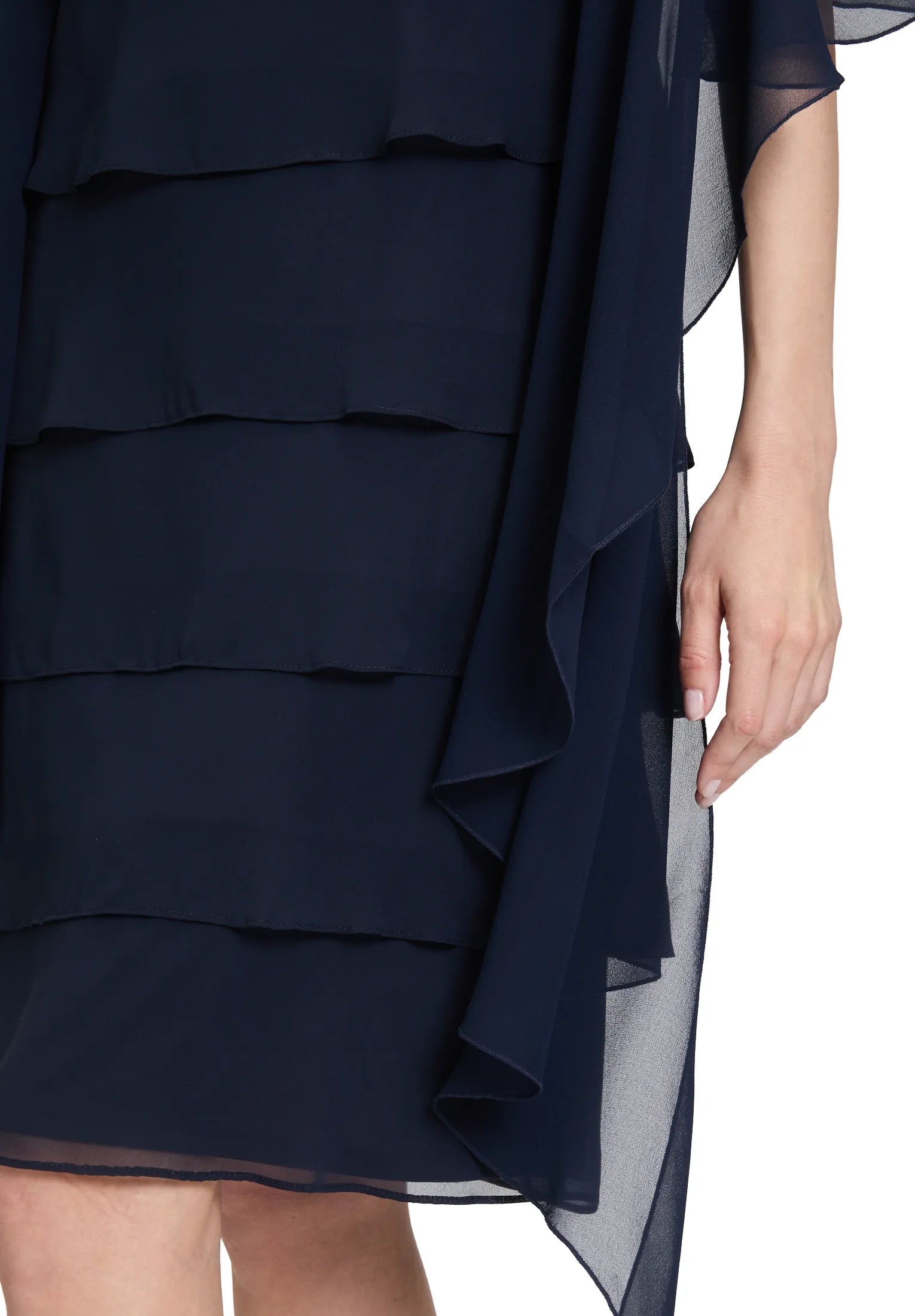 Vera Mont Night Sky Women Chiffon Stole with Flounce SKU: 0071-4825_8541 Image 04