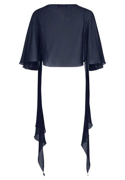 Vera Mont Night Sky Women Chiffon Stole with Flounce SKU: 0071-4825_8541 Image 06