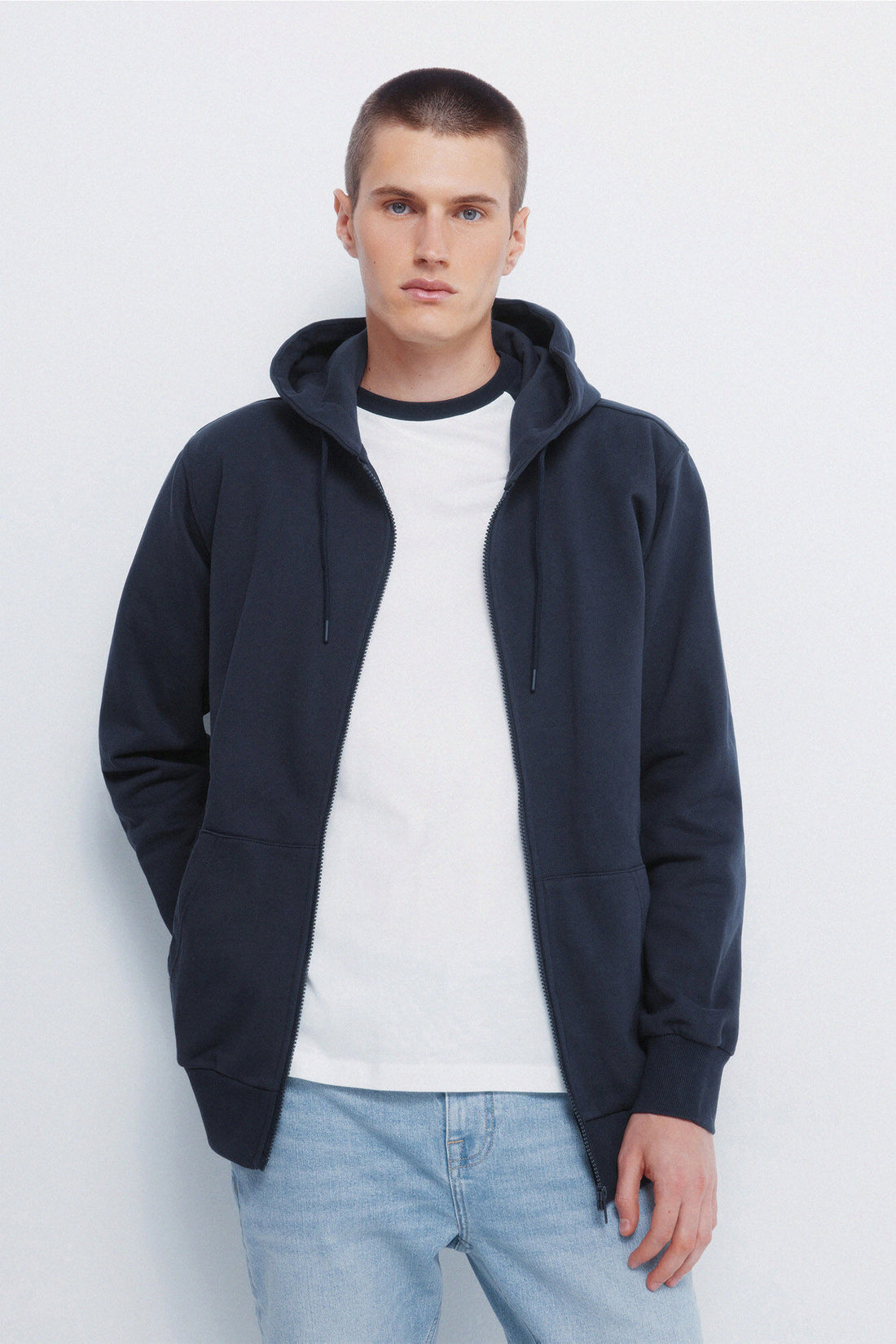 Springfield_Dark Blue_Sweatshirt Hood with Zip Fastening_0092097_11_01
