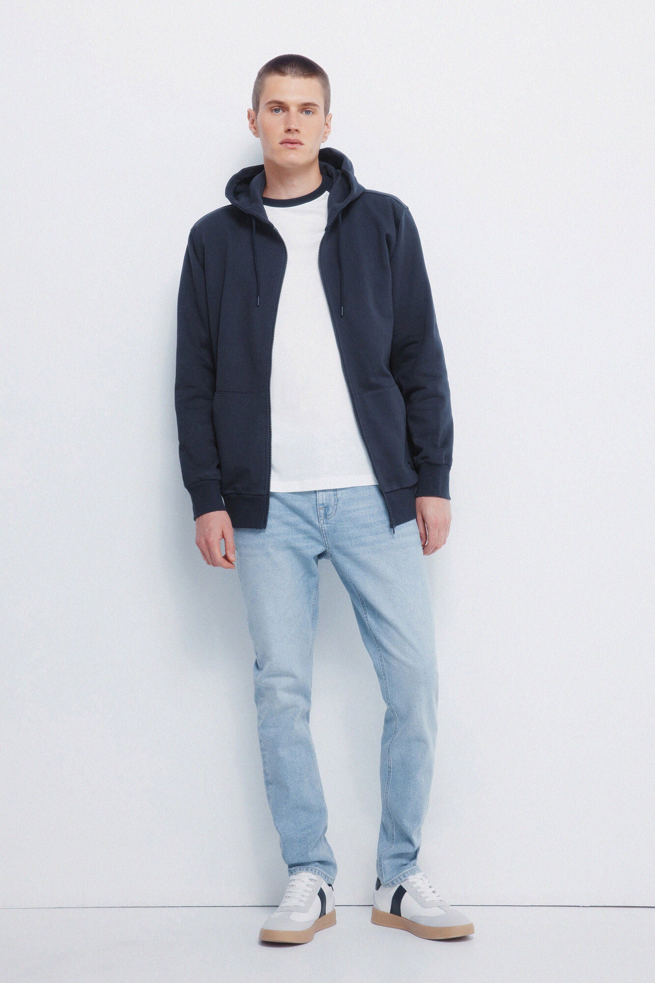 Springfield_Dark Blue_Sweatshirt Hood with Zip Fastening_0092097_11_05