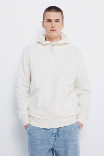 Springfield_White_Sweatshirt Hood with Zip Fastening_0092097_97_01