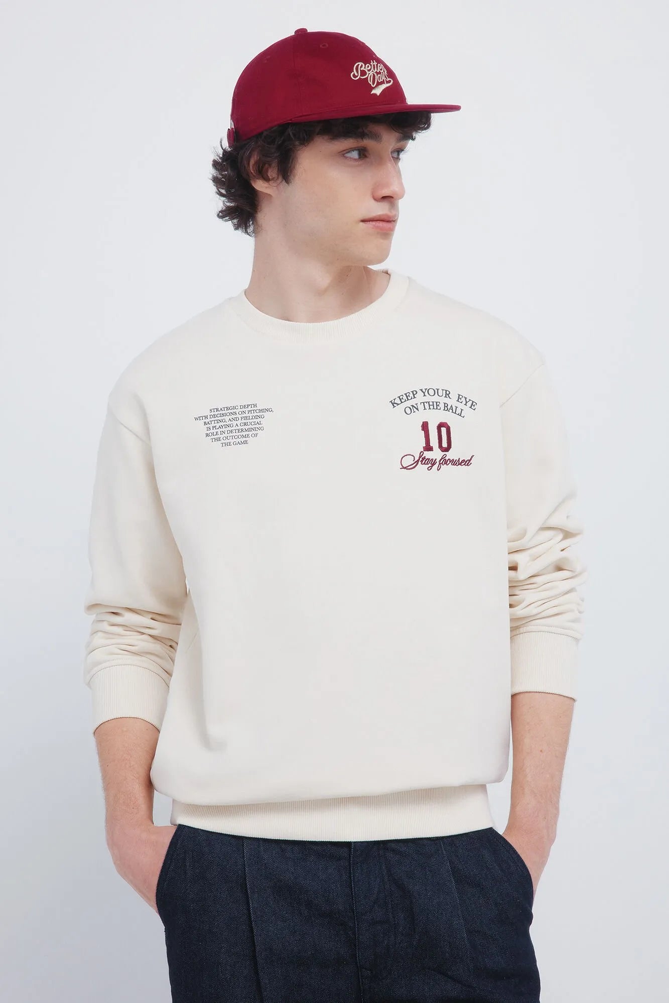 Springfield_White Print_Ball 10 Crew Neck Sweatshirt_0092099_97_01