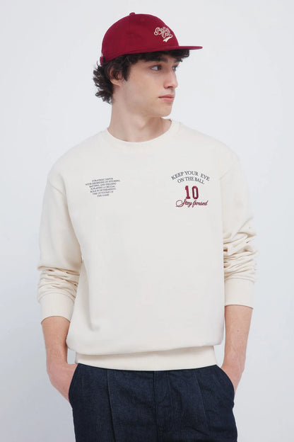 Springfield_White Print_Ball 10 Crew Neck Sweatshirt_0092099_97_01