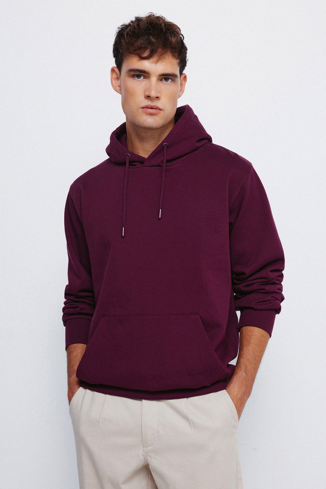 Springfield_Maroon_Basic Sweatshirt Hood_0092107_69_01