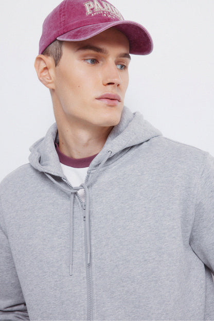 Springfield_Medium Grey_Sweatshirt Hood with Zip Fastening_0092108_46_02