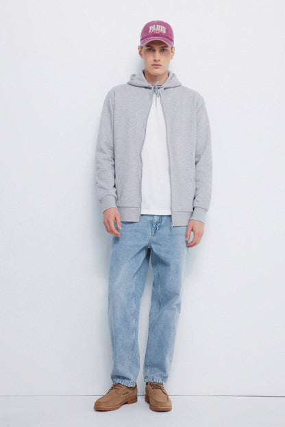 Springfield_Medium Grey_Sweatshirt Hood with Zip Fastening_0092108_46_03