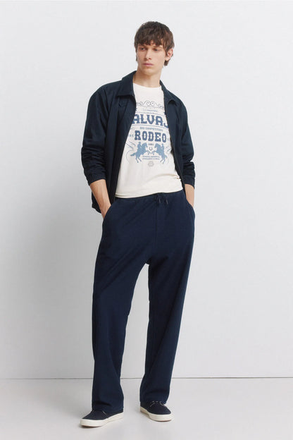 Springfield Blue Men Straight Jogger Trousers SKU: 0093188_12 Image 01