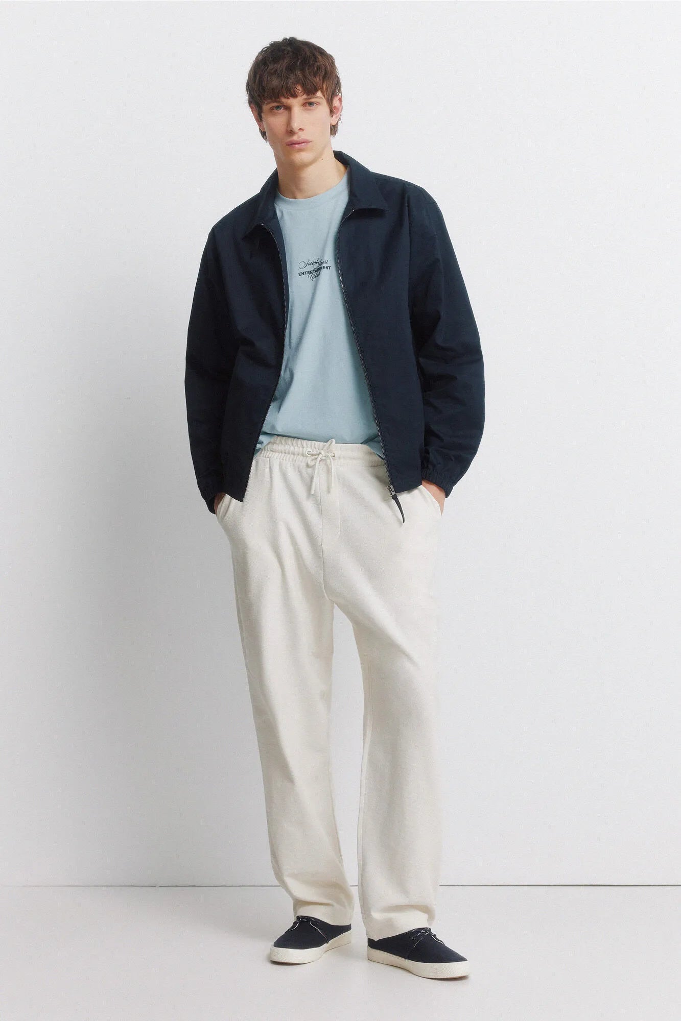 Springfield White Men Straight Jogger Trousers SKU: 0093188_97 Image 01