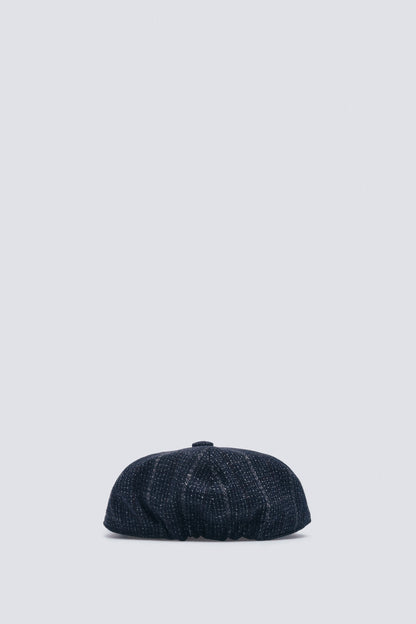 Springfield_Dark Blue_Blue Wool Blend Herringbone Flat Cap_0122836_11_04