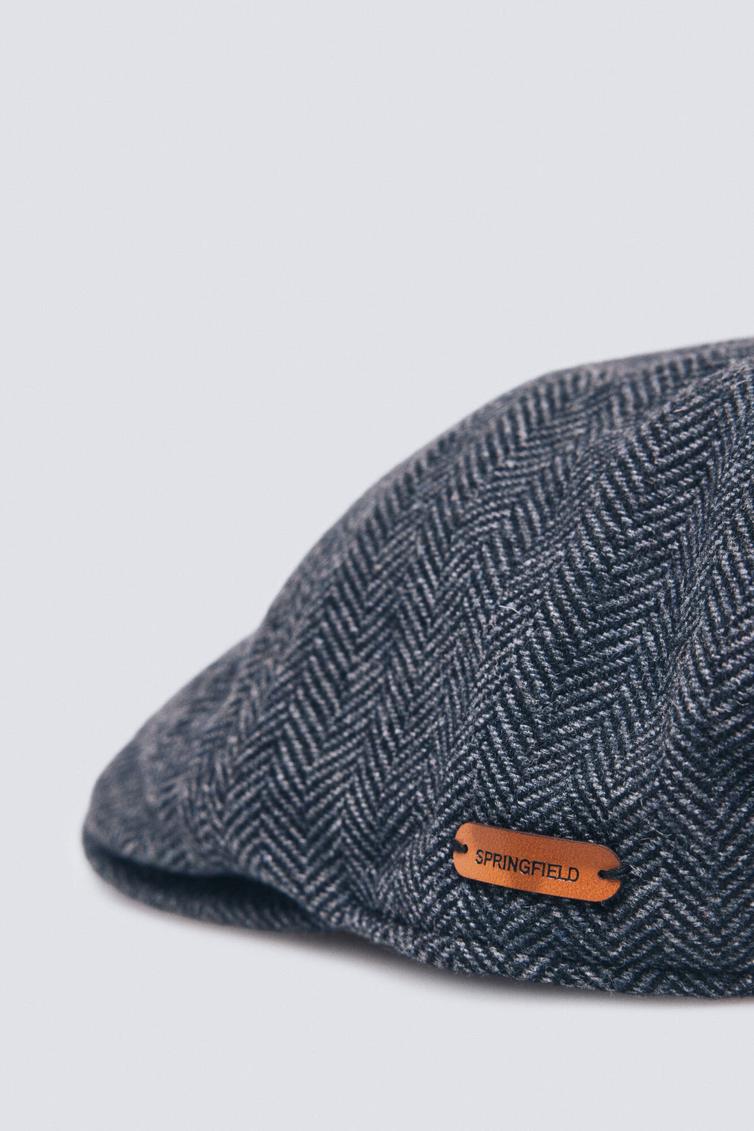 Springfield_Dark Grey_Grey Wool Blend Herringbone Flat Cap_0122837_42_02