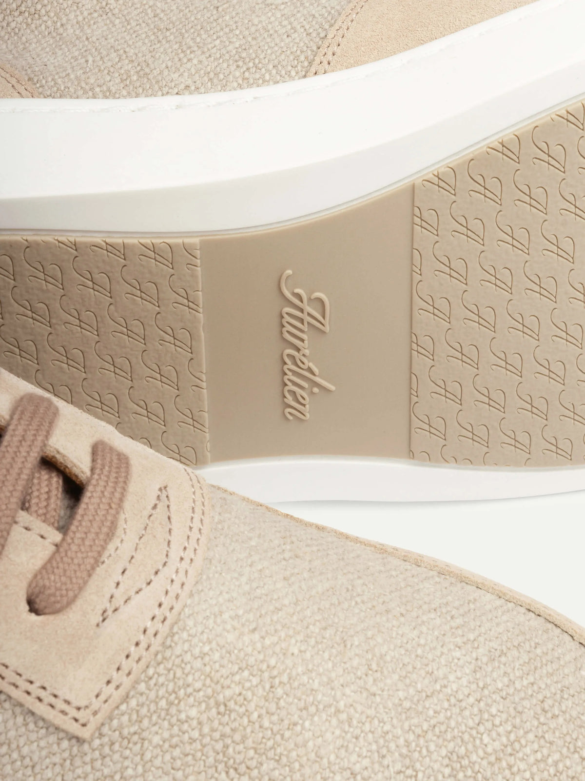Aurelien Beige Men Beige Linen Bayside Sneaker SKU: 02-025-13-05-29-0000_260 Image 02
