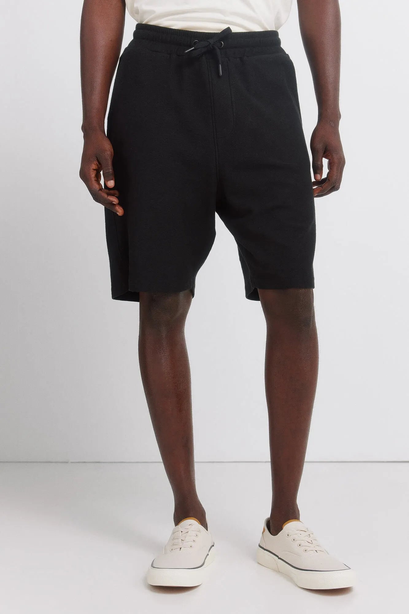 Springfield Black Men Fleece Bermuda Shorts SKU: 0223735_01 Image 02