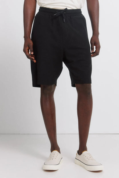 Springfield Black Men Fleece Bermuda Shorts SKU: 0223735_01 Image 02