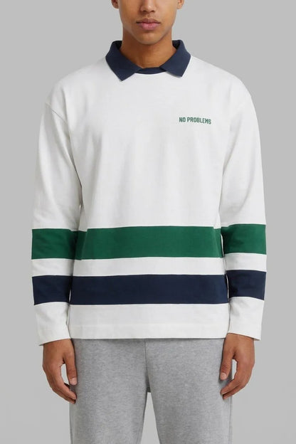 Springfield White Men Double Weekend Long Sleeve T-Shirt SKU: 0223736_96 Image 00