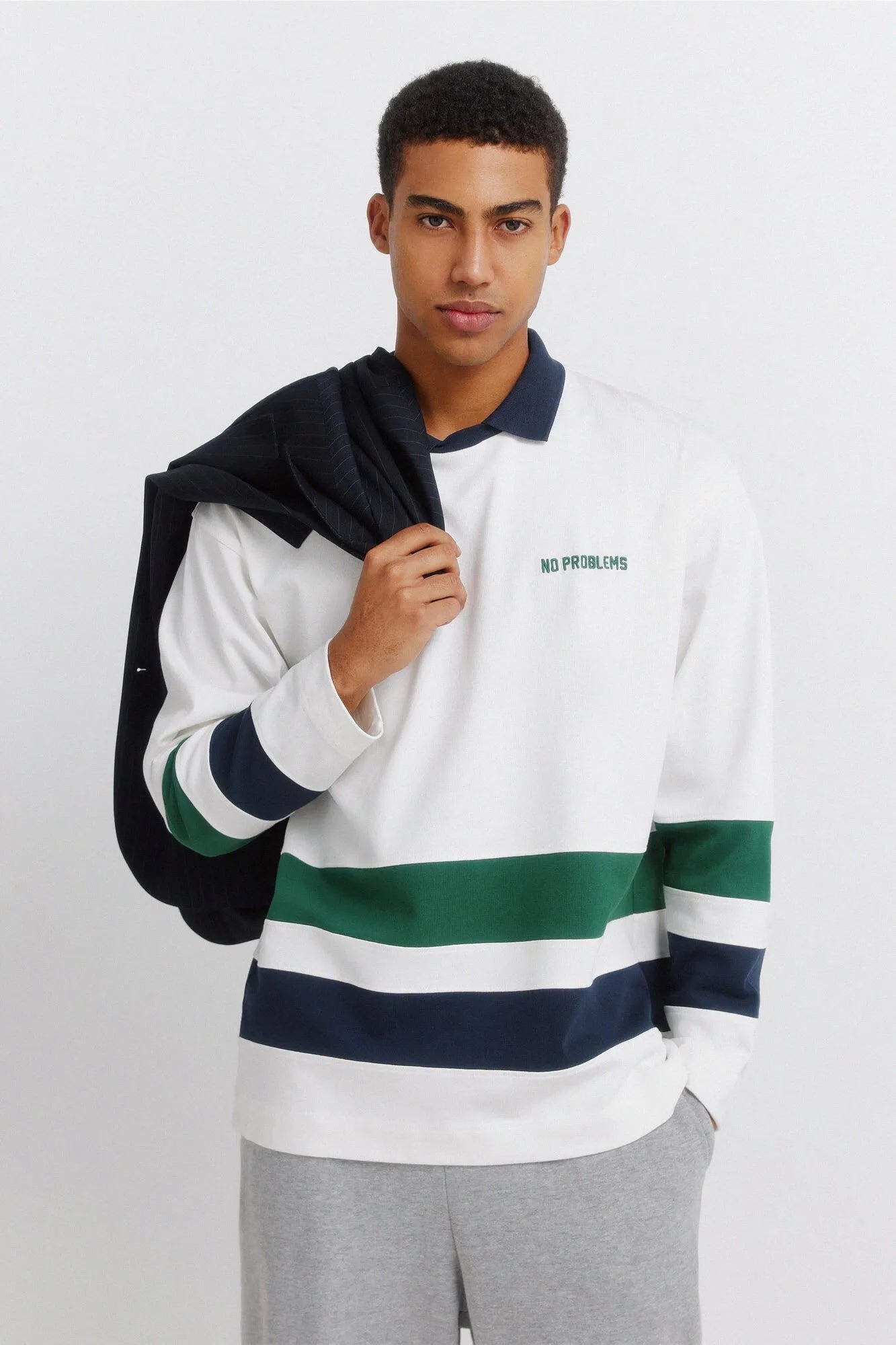Springfield White Men Double Weekend Long Sleeve T-Shirt SKU: 0223736_96 Image 01