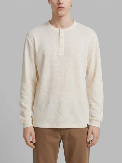 Springfield White Men Checked Placket Long Sleeve T-Shirt SKU: 0223737_97 Image 00