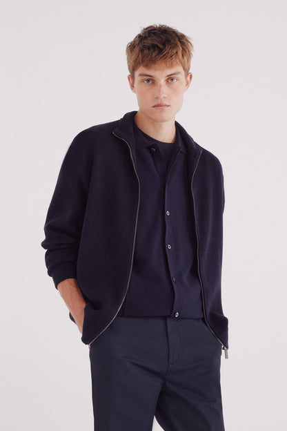 Springfield_Navy_Milano Zip Fastening Cardigan_0232604_10_01