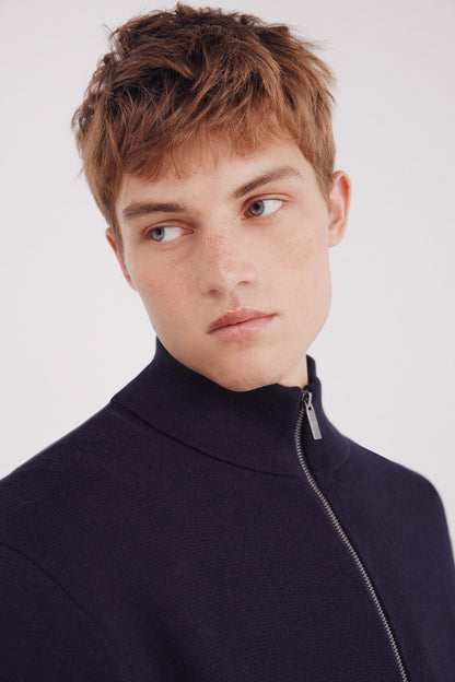 Springfield_Navy_Milano Zip Fastening Cardigan_0232604_10_02