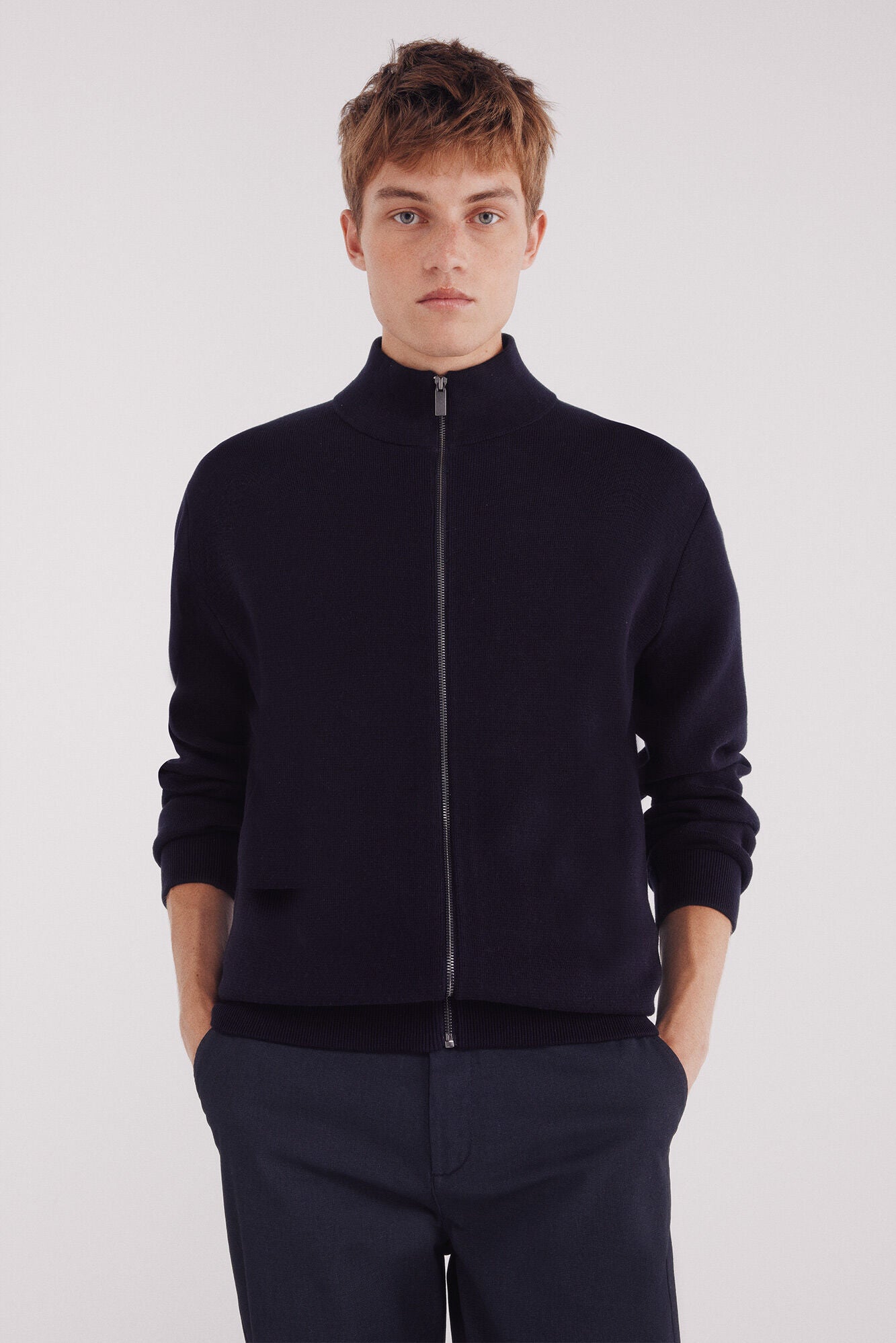 Springfield_Navy_Milano Zip Fastening Cardigan_0232604_10_03