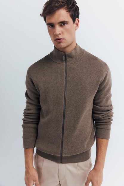 Springfield_Tan_Milano Zip Fastening Cardigan_0232604_35_05