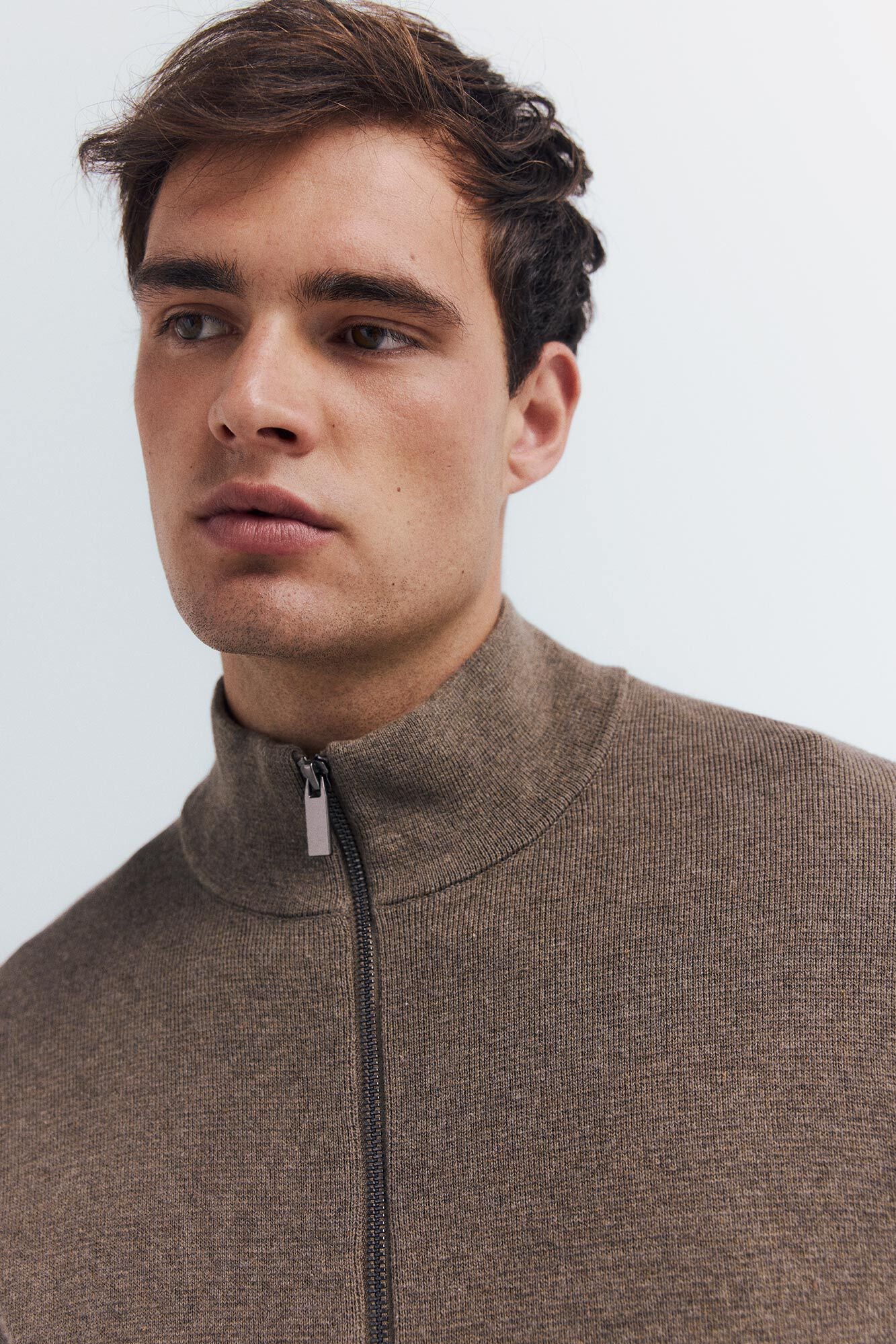 Springfield_Tan_Milano Zip Fastening Cardigan_0232604_35_06