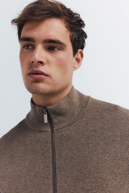 Springfield_Tan_Milano Zip Fastening Cardigan_0232604_35_06