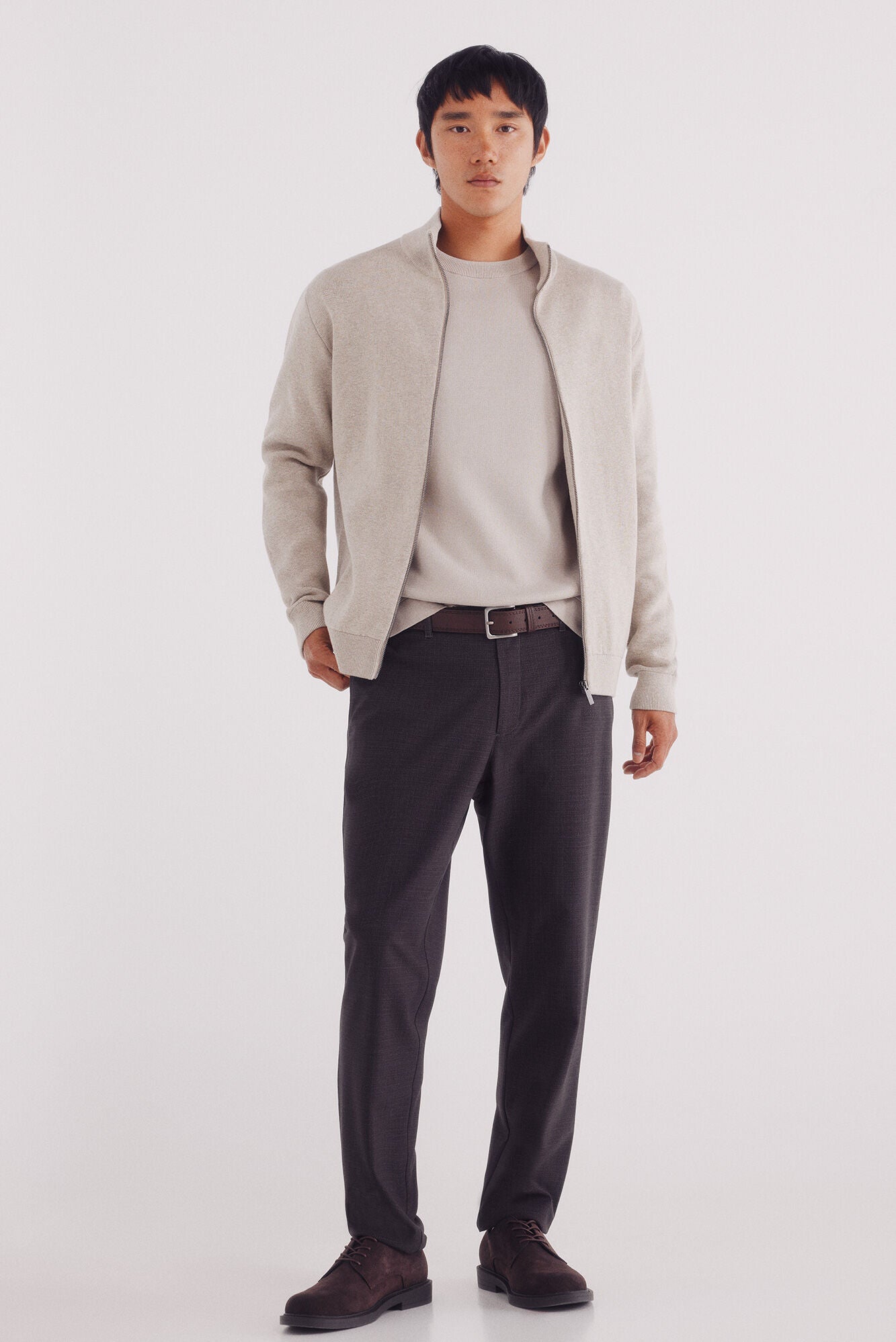 Springfield_Sand_Milano Zip Fastening Cardigan_0232604_36_04