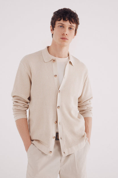 Springfield_Beige_Structured Cardigan in Colour_0232607_51_01