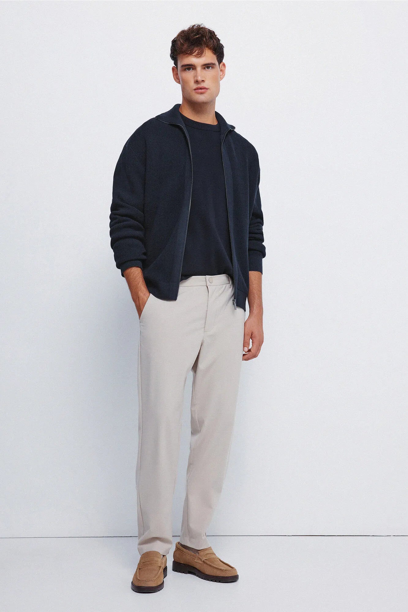 Springfield_Dark Blue_Zip Fastening Cardigan Cardigan_0232610_11_03