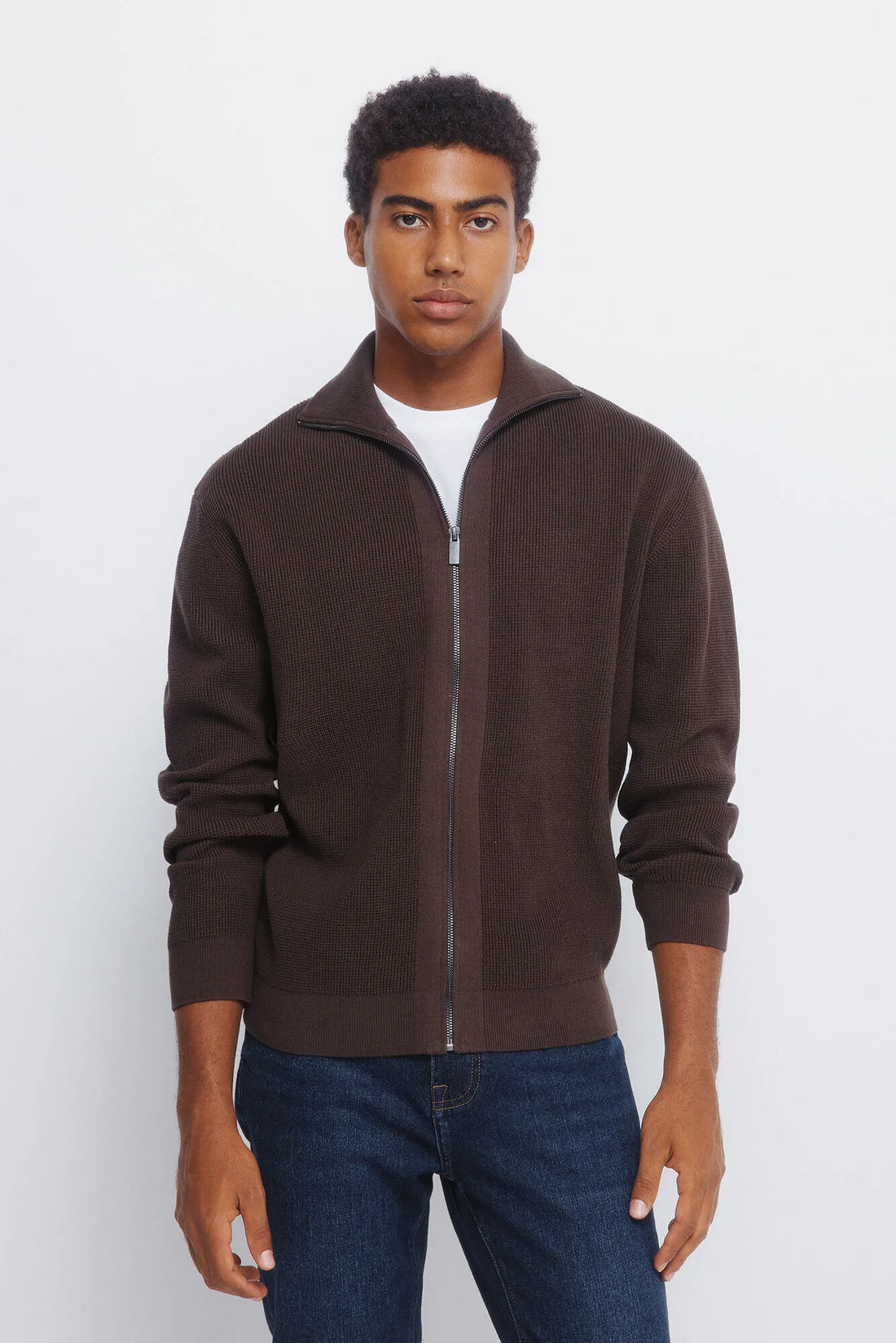 Springfield_Brown Print_Zip Fastening Cardigan Cardigan_0232610_39_01