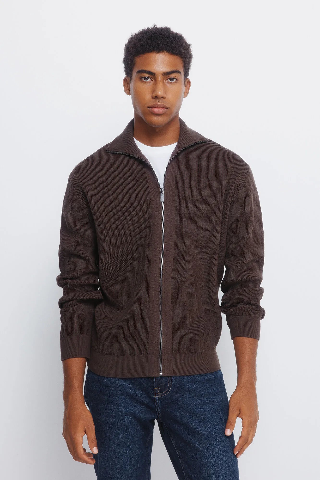 Springfield_Brown Print_Zip Fastening Cardigan Cardigan_0232610_39_01