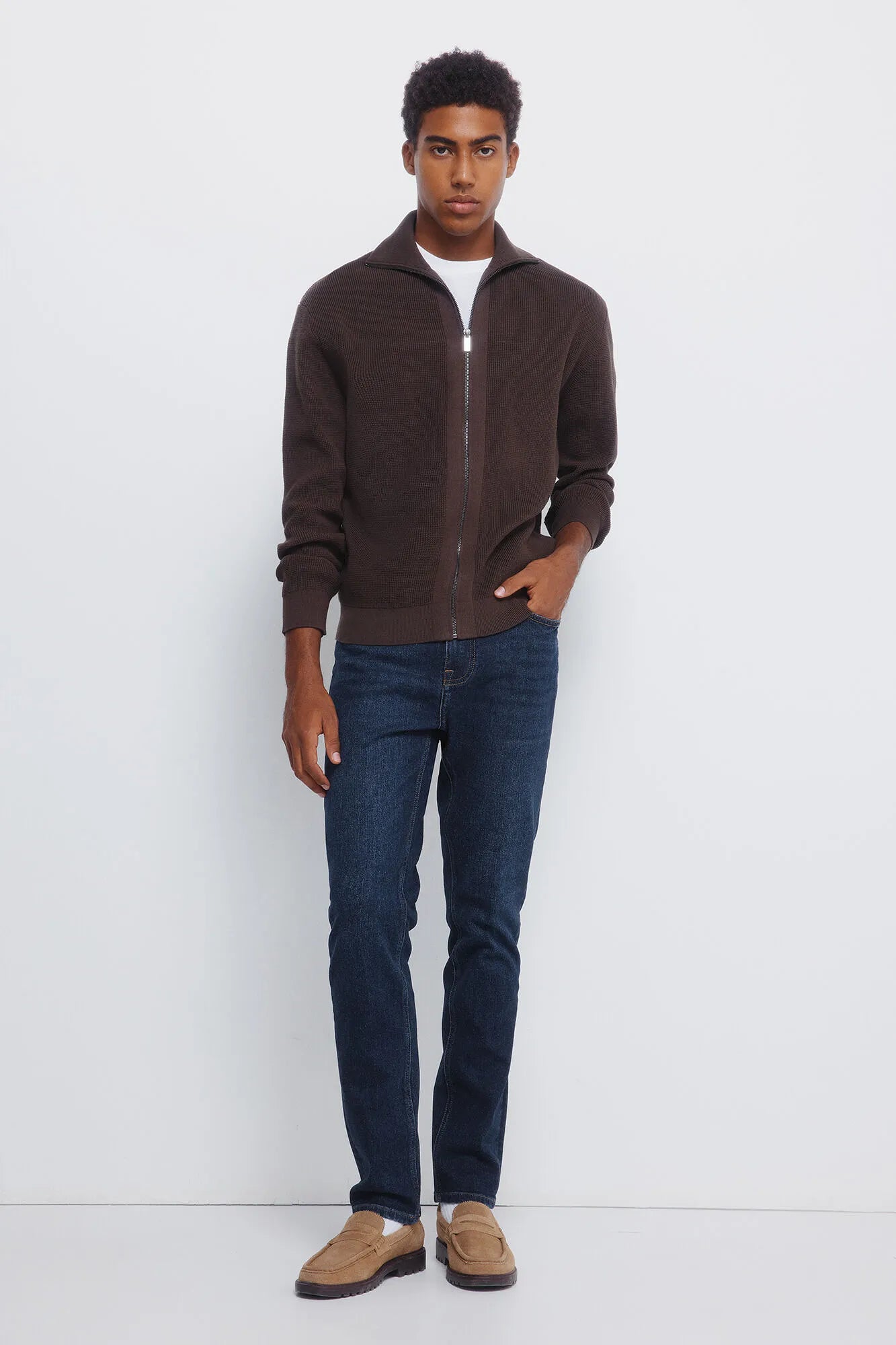 Springfield_Brown Print_Zip Fastening Cardigan Cardigan_0232610_39_03