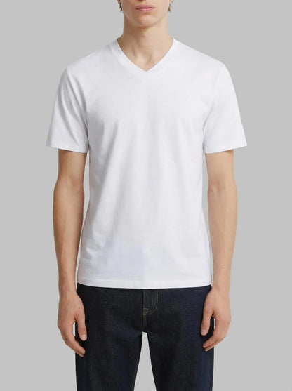 Springfield White Men Lycra V-Neck Slim Fit T-Shirt SKU: 0243379_99 Image 00