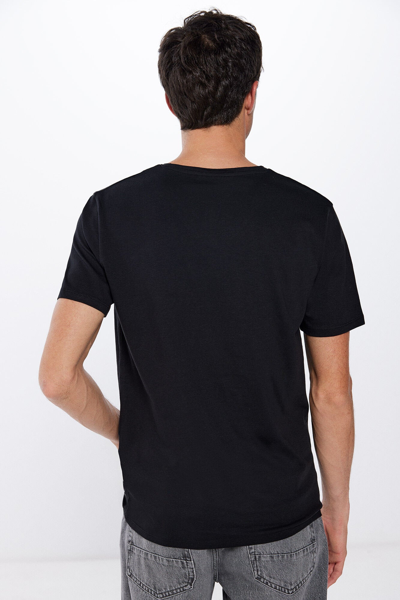 Basic Plain V Neck T Shirt_0247063_01_04