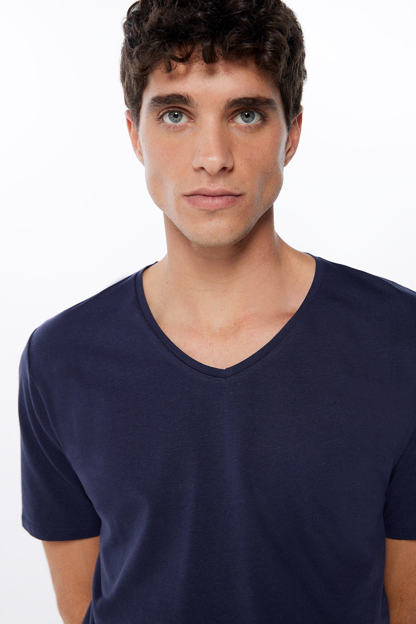 Basic Plain V Neck T Shirt_0247063_11_03