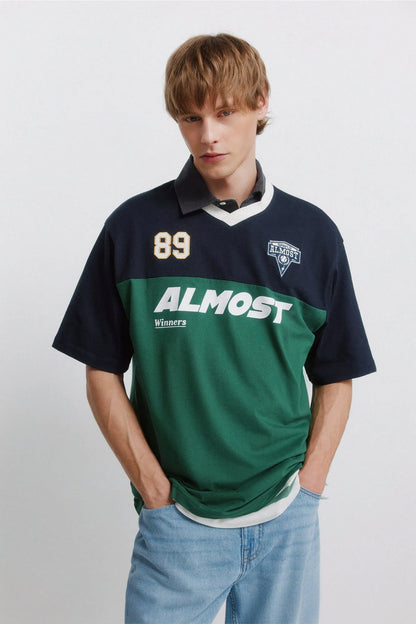 Springfield Green Men Almost Block T-Shirt SKU: 0263468_24 Image 01